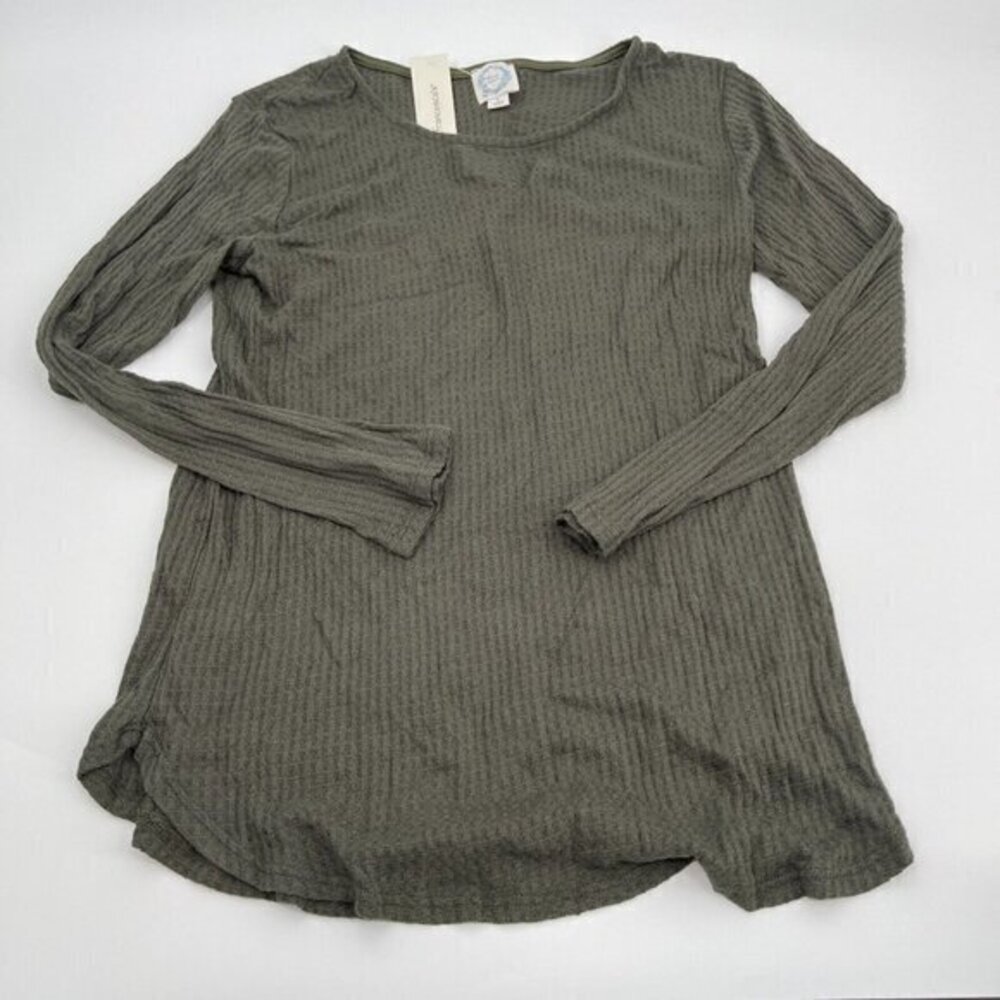 Blue Rain Top Small Womens Green Button Back Francescas T Shirt Casual Knit New